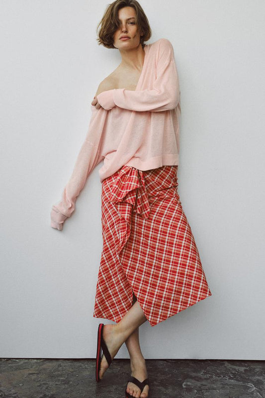 JUPE MI-LONGUE À CARREAUX ZW COLLECTION