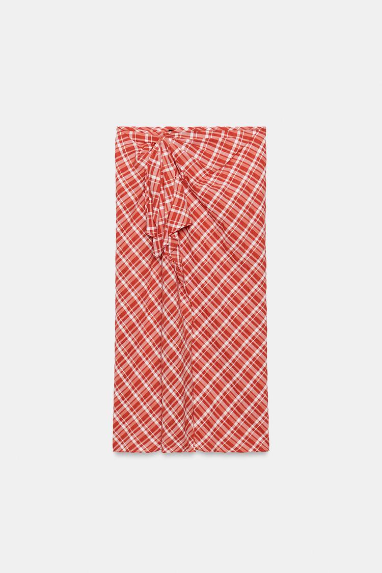 JUPE MI-LONGUE À CARREAUX ZW COLLECTION