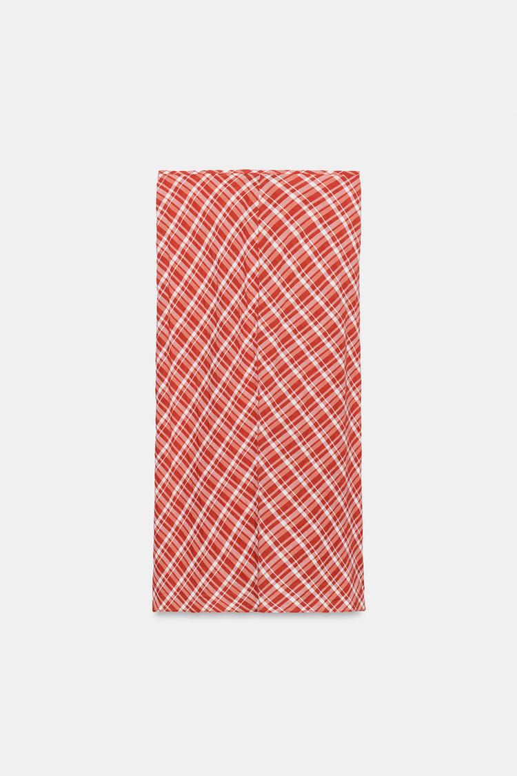 JUPE MI-LONGUE À CARREAUX ZW COLLECTION