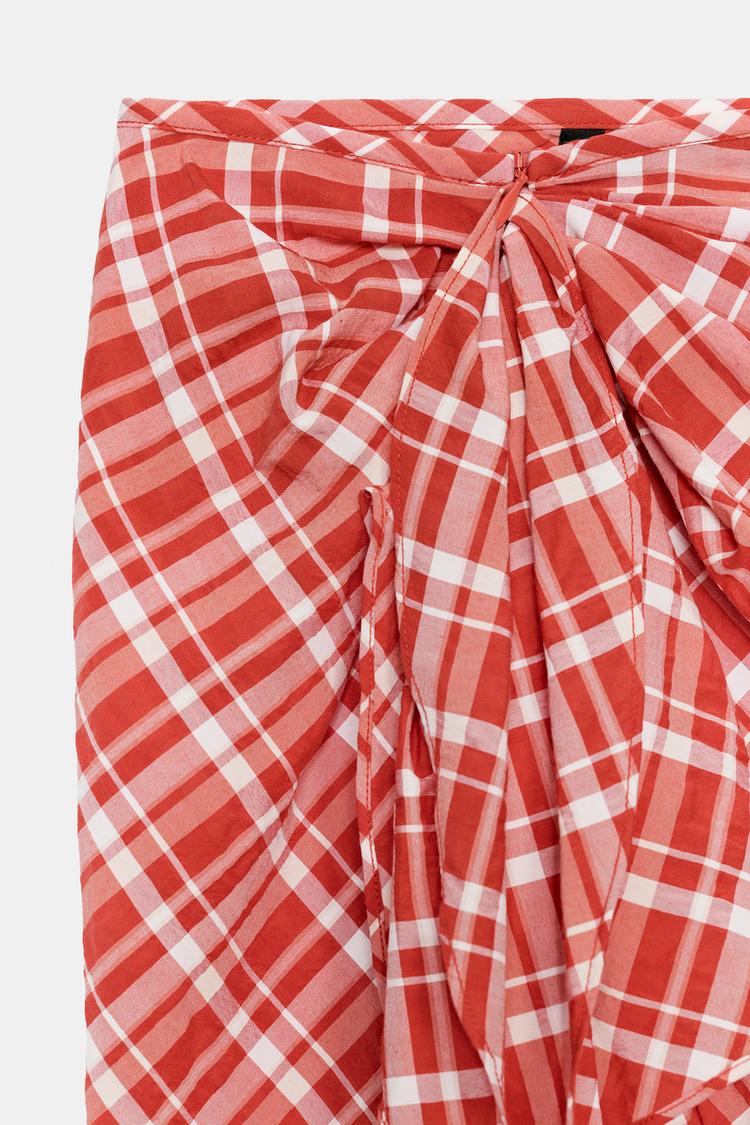 JUPE MI-LONGUE À CARREAUX ZW COLLECTION