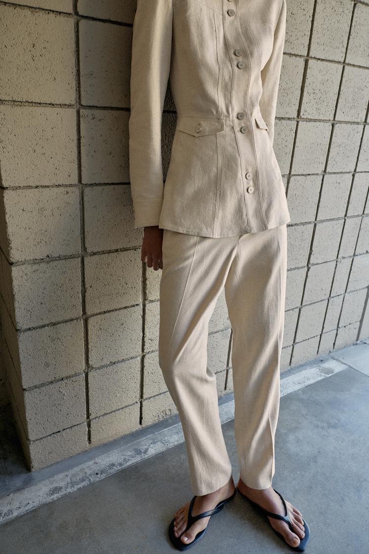 PANTALON SLIM AVEC LIN