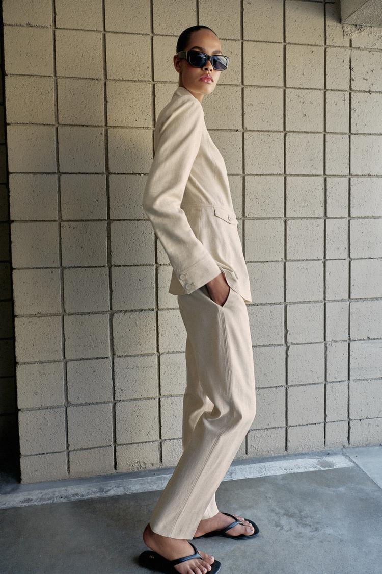 PANTALON SLIM AVEC LIN