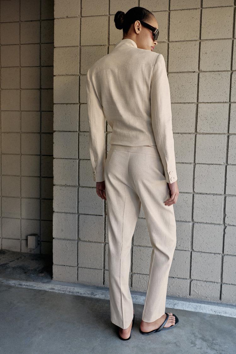 PANTALON SLIM AVEC LIN