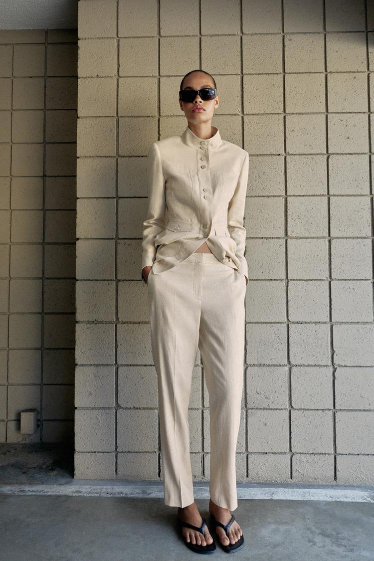 PANTALON SLIM AVEC LIN