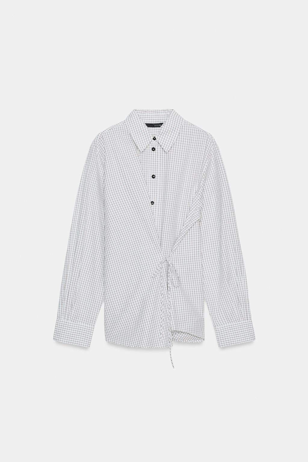 CHEMISE À CARREAUX AVEC NŒUD