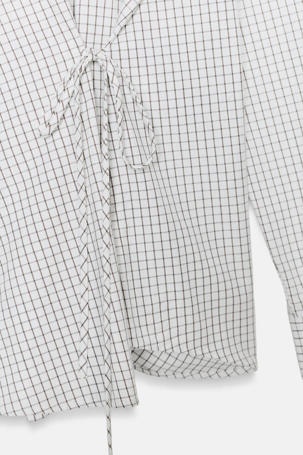 CHEMISE À CARREAUX AVEC NŒUD