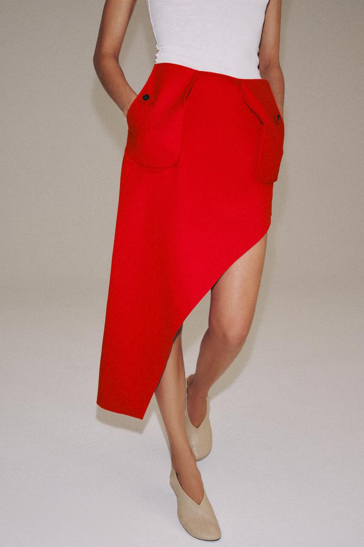 JUPE ASYMÉTRIQUE À POCHES ZW COLLECTION