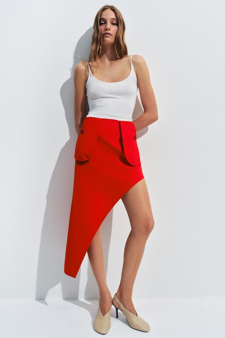 JUPE ASYMÉTRIQUE À POCHES ZW COLLECTION