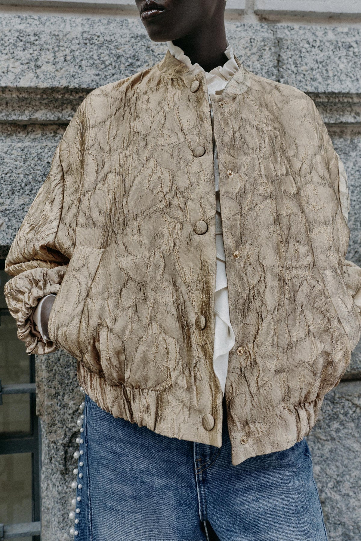 BLOUSON BOMBER JACQUARD FLORAL