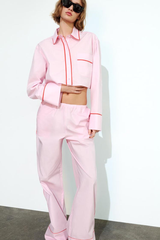 PANTALON STYLE PYJAMA À LISÉRÉ