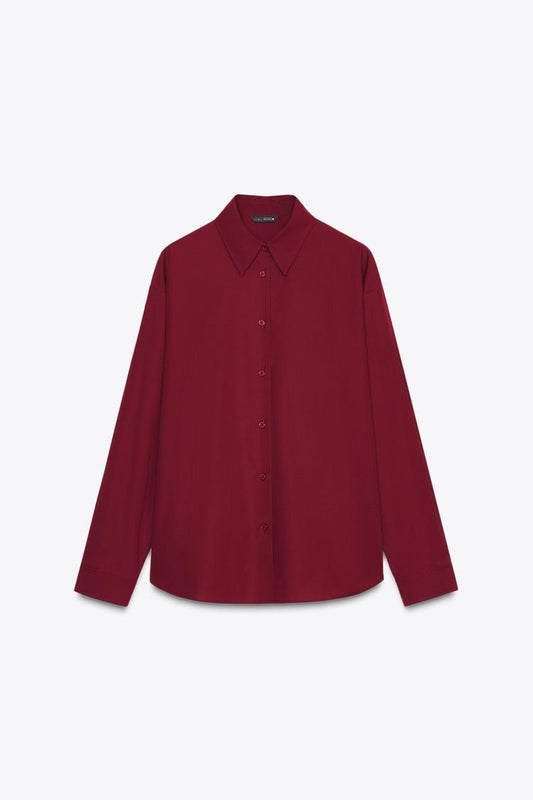 CHEMISE EN POPELINE À PLIS AUX POIGNETS