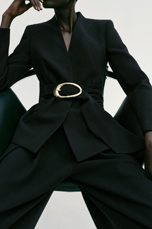 BLAZER CEINTURE BOUCLE DORÉE ENSEMBLE