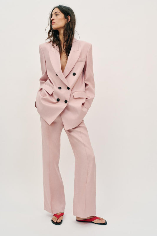 PANTALON DROIT 100% LIN SET