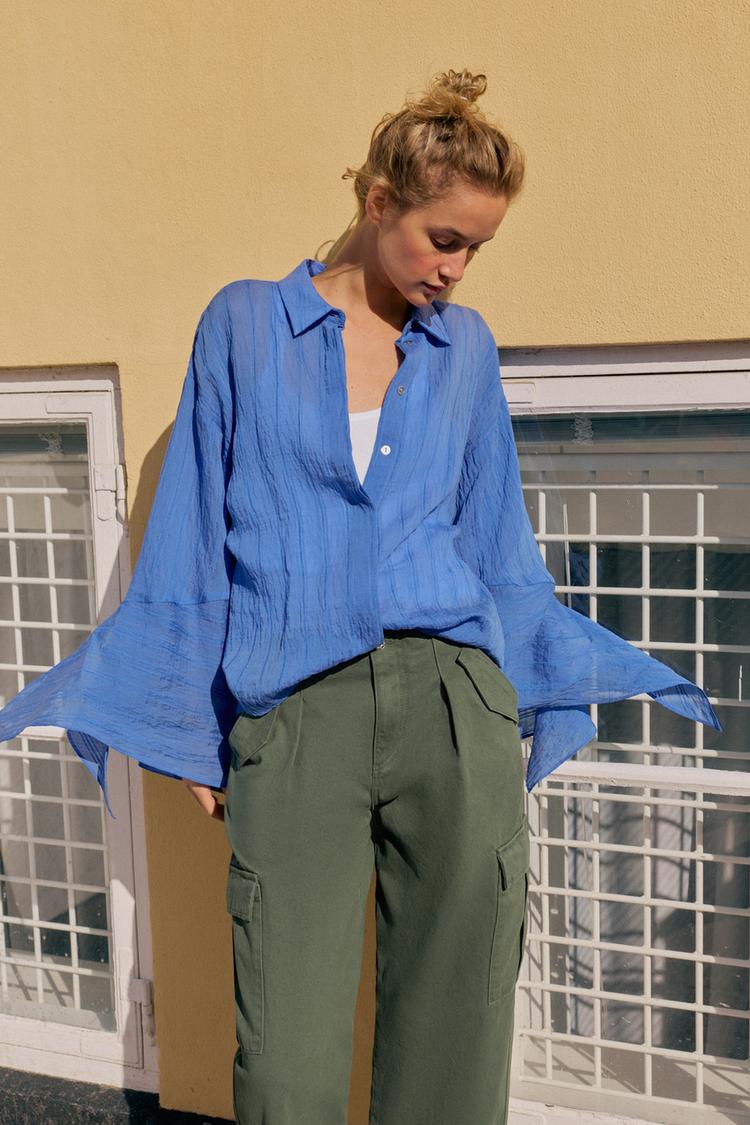 CHEMISE RAYURES ET LACETS