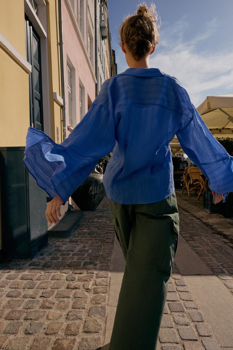 CHEMISE RAYURES ET LACETS