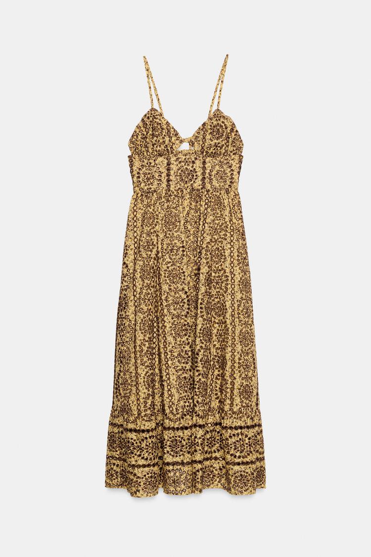 ROBE MIDI BRODERIES PERFORÉES CUT OUT