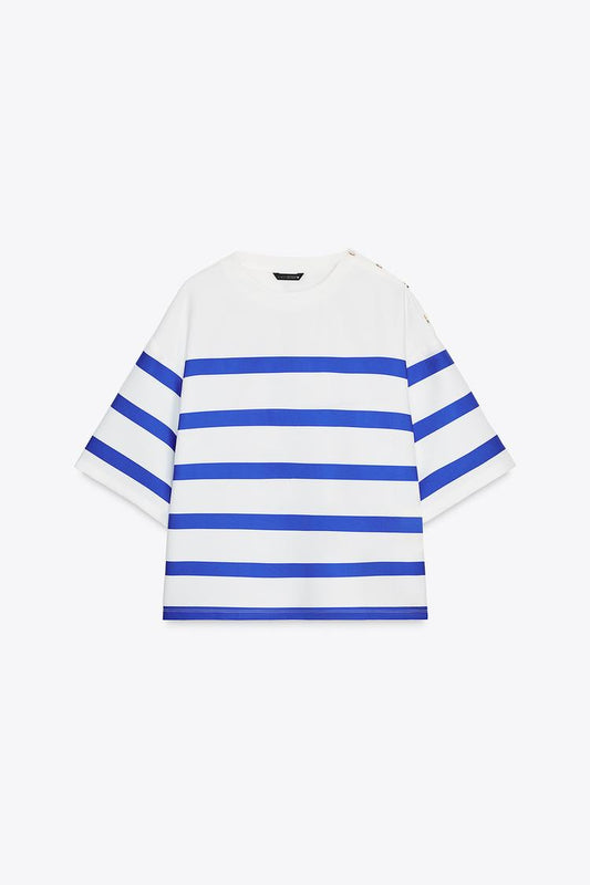 TOP À RAYURES MANCHES COURTES