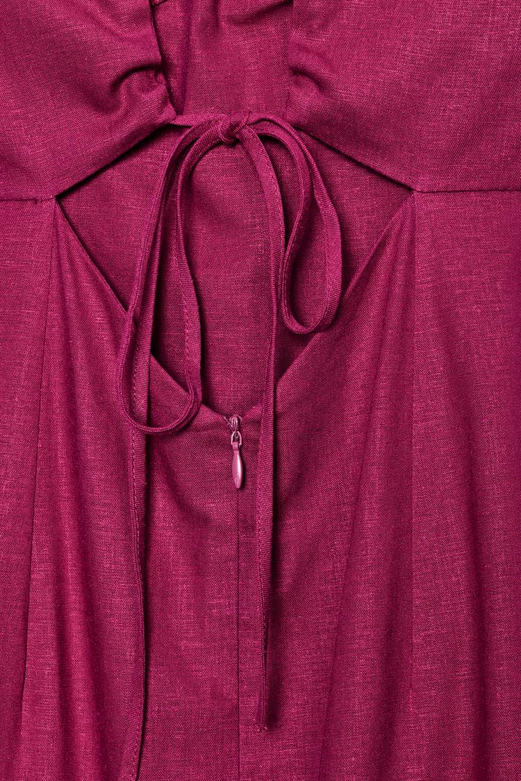 ROBE MIDI À BRETELLES AVEC LIN