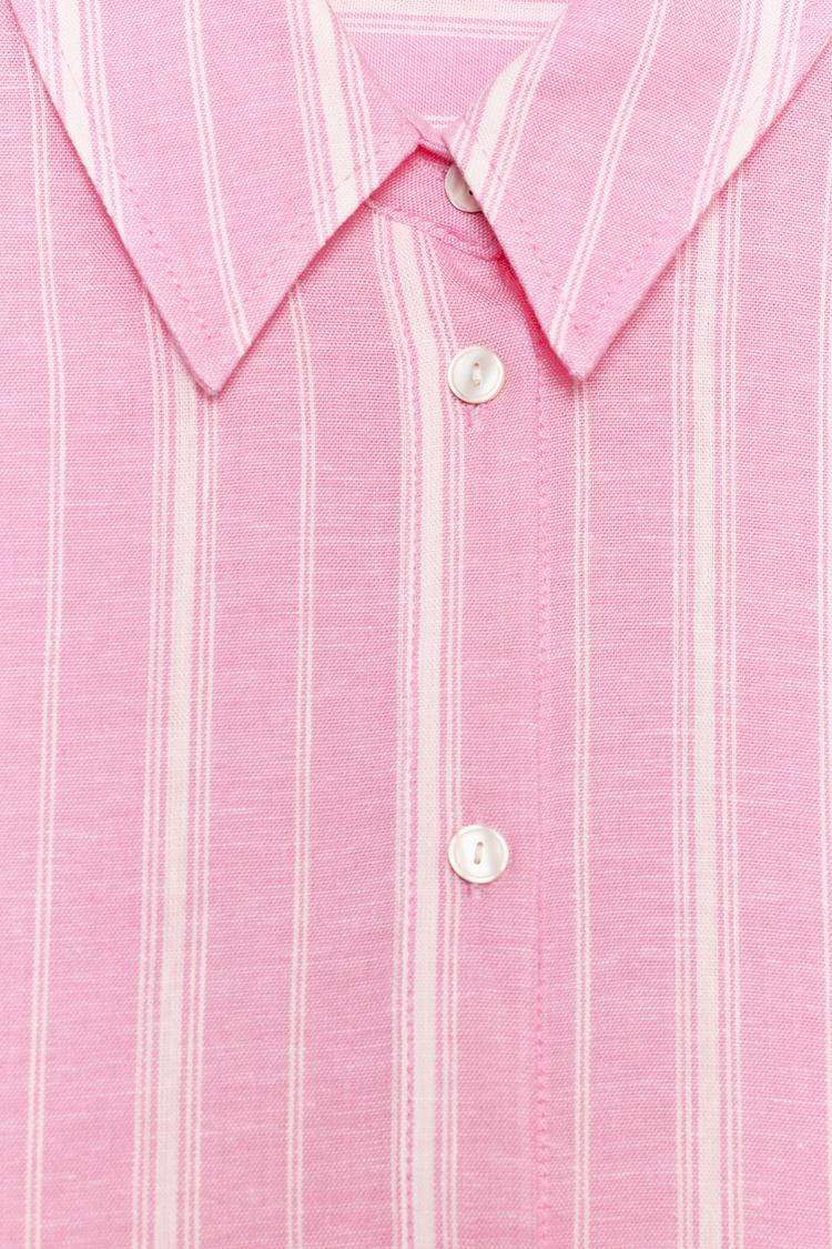 CHEMISE RAYURES OVERSIZE AVEC LIN