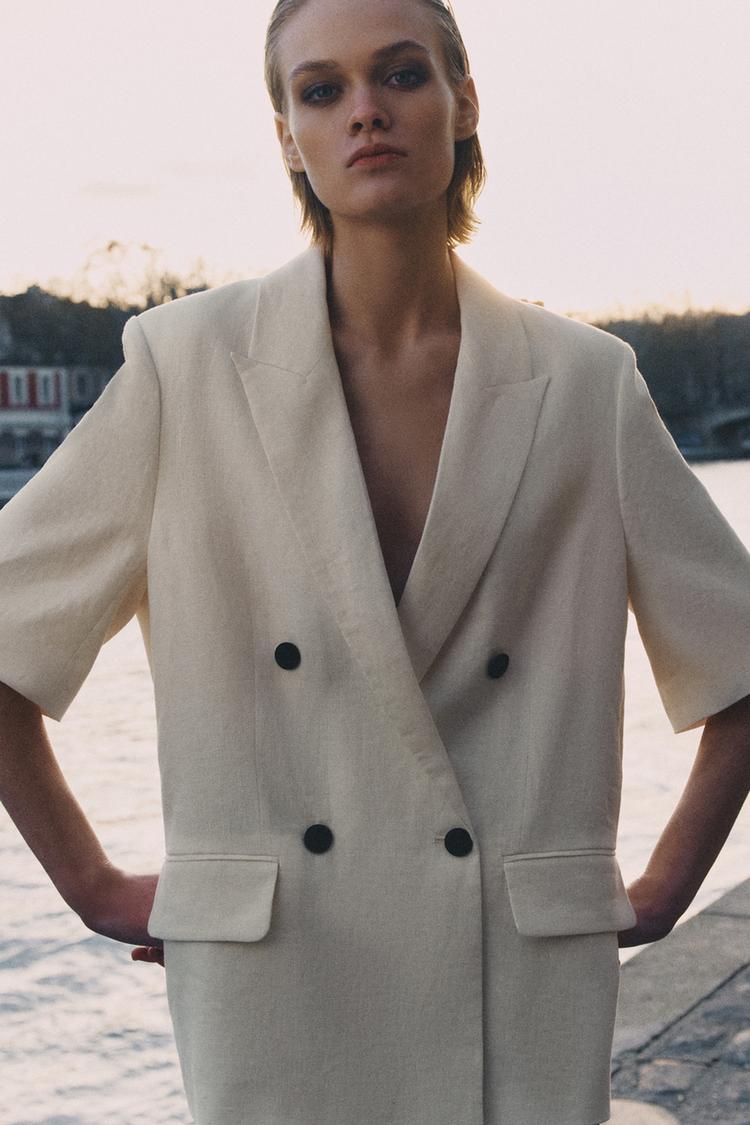 VESTE EN LIN À MANCHES COURTES ZW COLLECTION