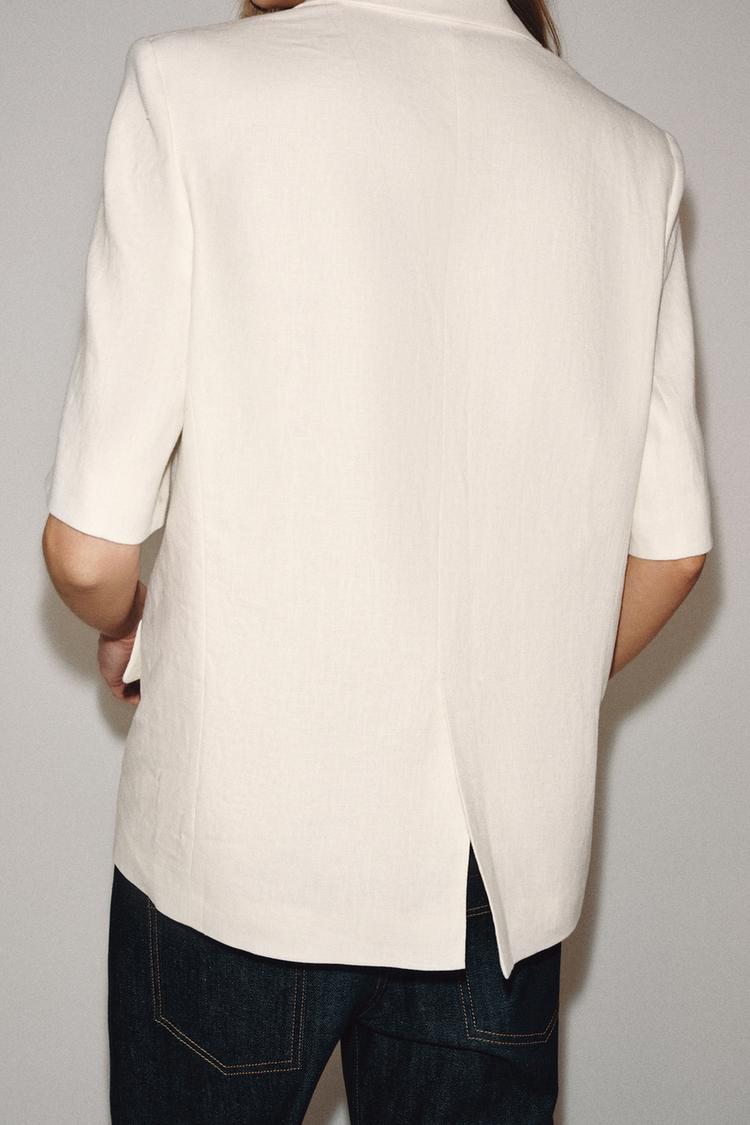 VESTE EN LIN À MANCHES COURTES ZW COLLECTION