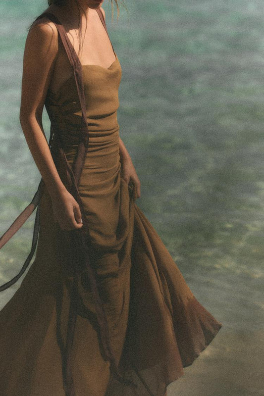 ROBE DRAPÉE EN GEORGETTE