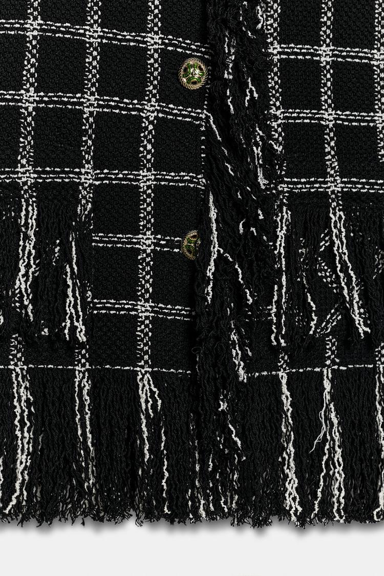 VESTE À CARREAUX FRANGES ZW COLLECTION