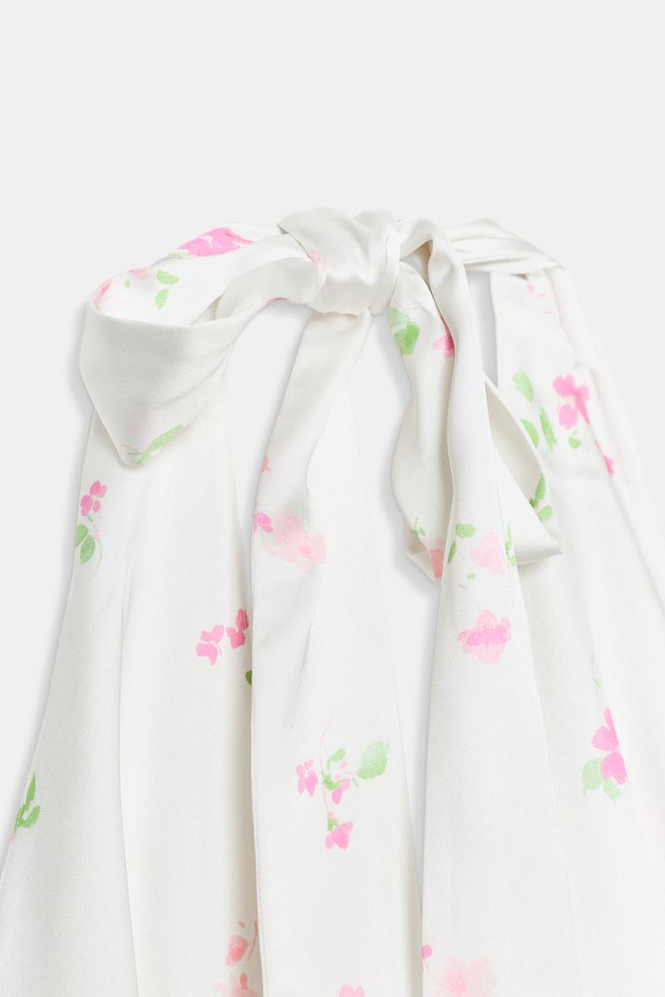 ROBE MIDI SATINÉE À FLEURS