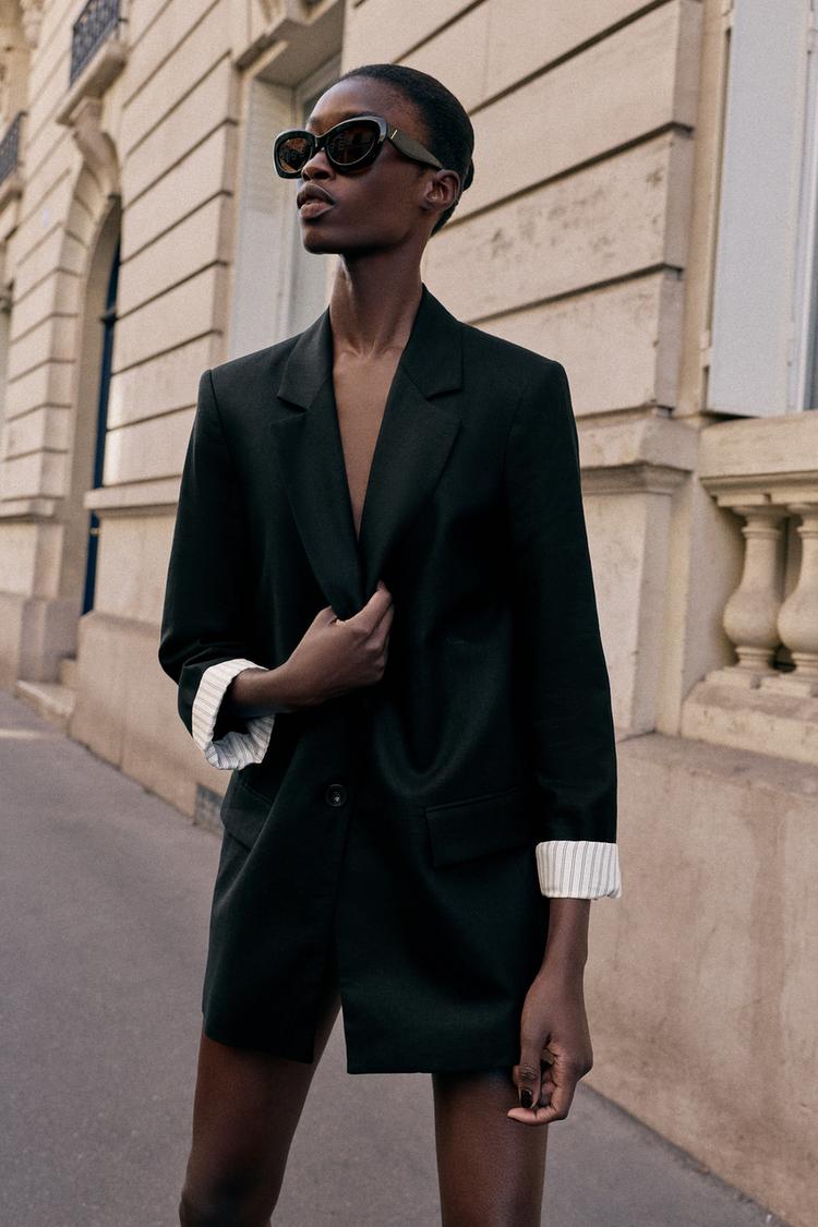VESTE AVEC LIN À MANCHES RETROUSSÉES