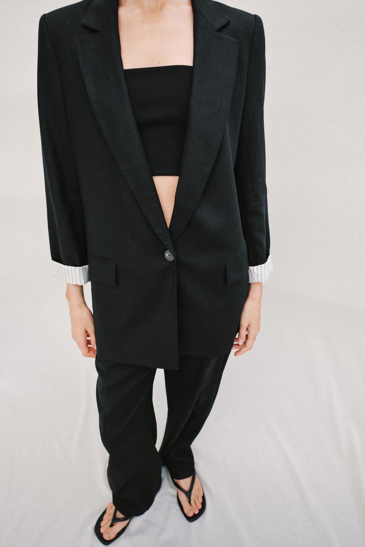 PANTALON DROIT AVEC LIN