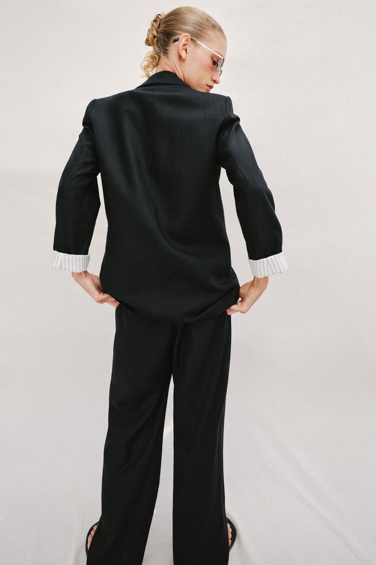 VESTE AVEC LIN À MANCHES RETROUSSÉES (Copie)