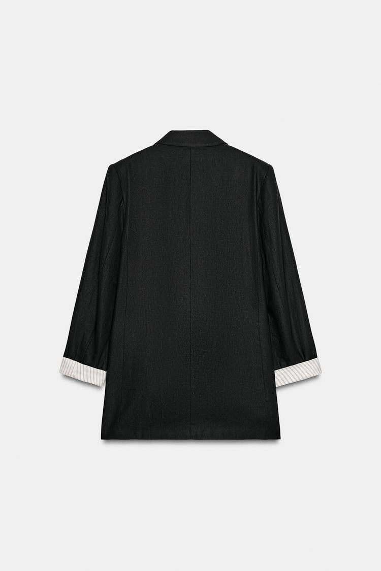 VESTE AVEC LIN À MANCHES RETROUSSÉES