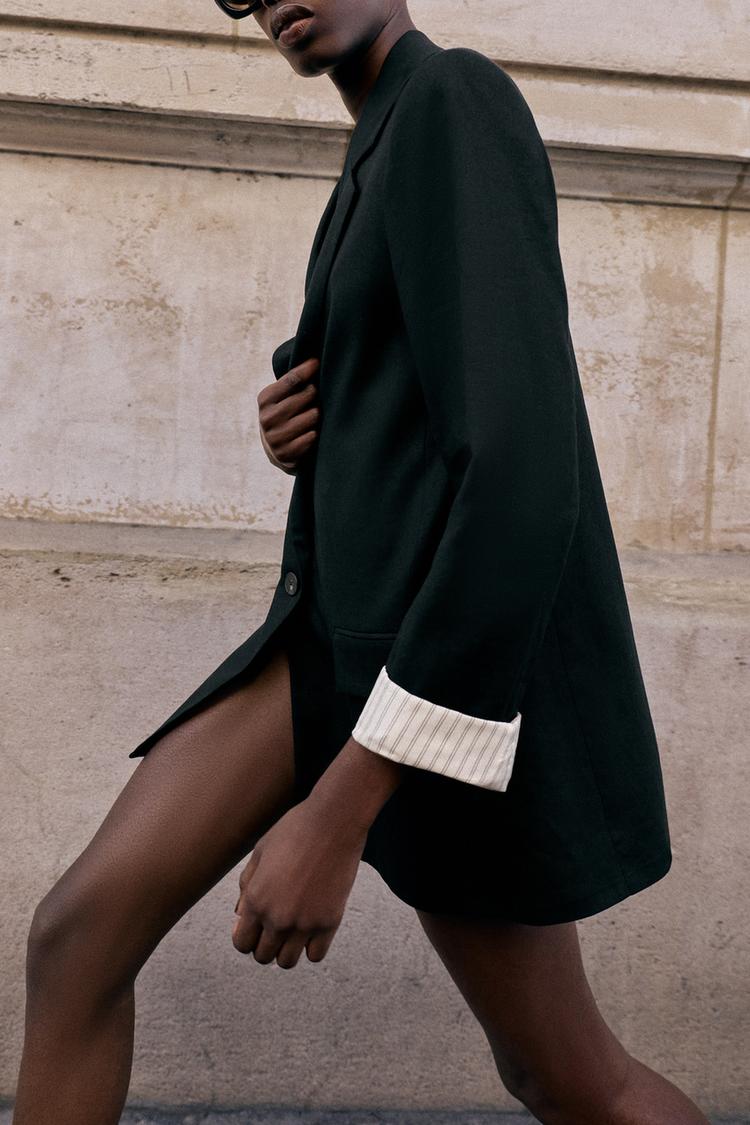 VESTE AVEC LIN À MANCHES RETROUSSÉES