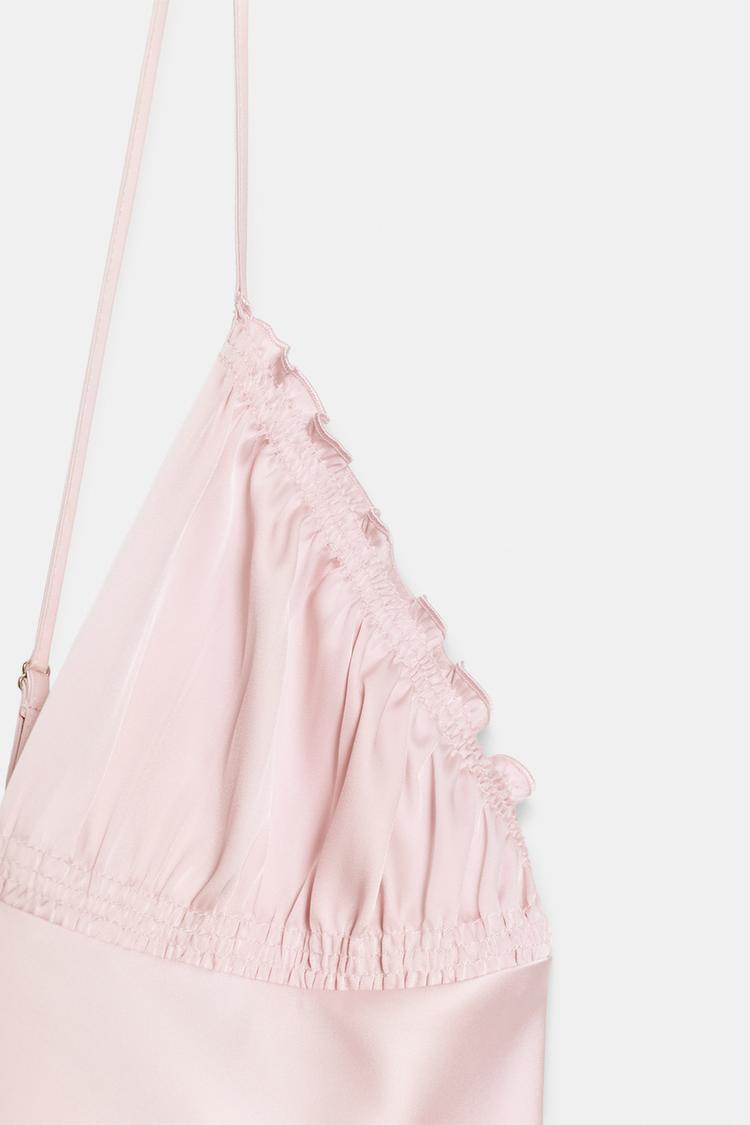 ROBE MIDI SATINÉE À PLIS