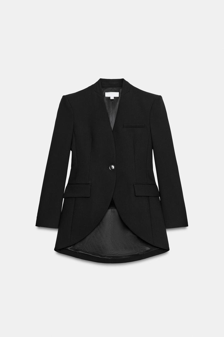 BLAZER AJUSTÉE ASYMÉTRIQUE À ÉPAULETTES