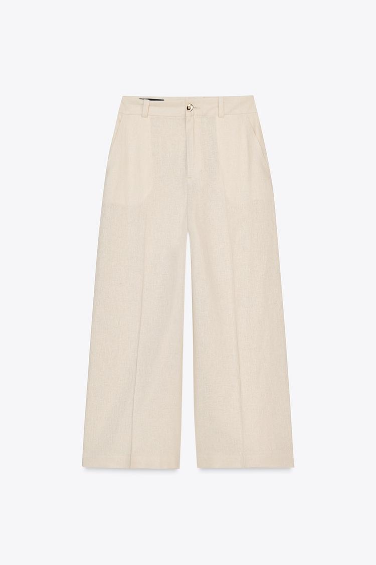 PANTALON JUPE-CULOTTE AVEC LIN