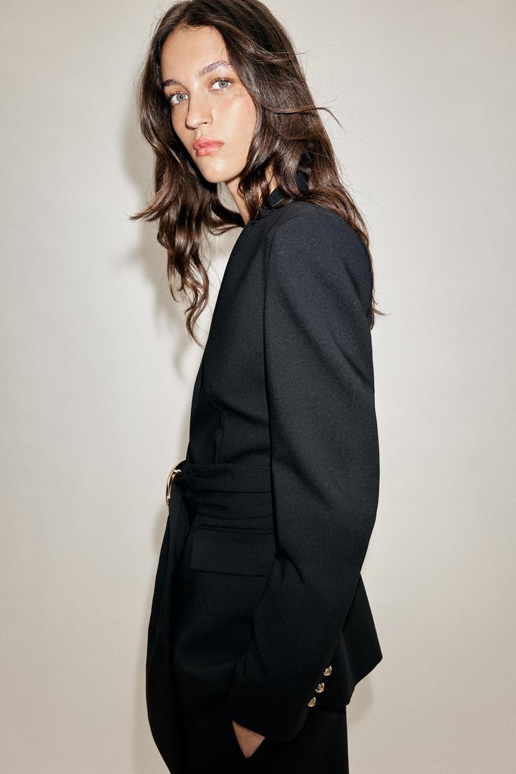 BLAZER CEINTURE BOUCLE DORÉE