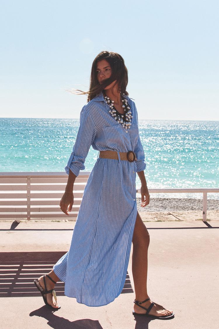 ROBE MI-LONGUE AVEC CEINTURE