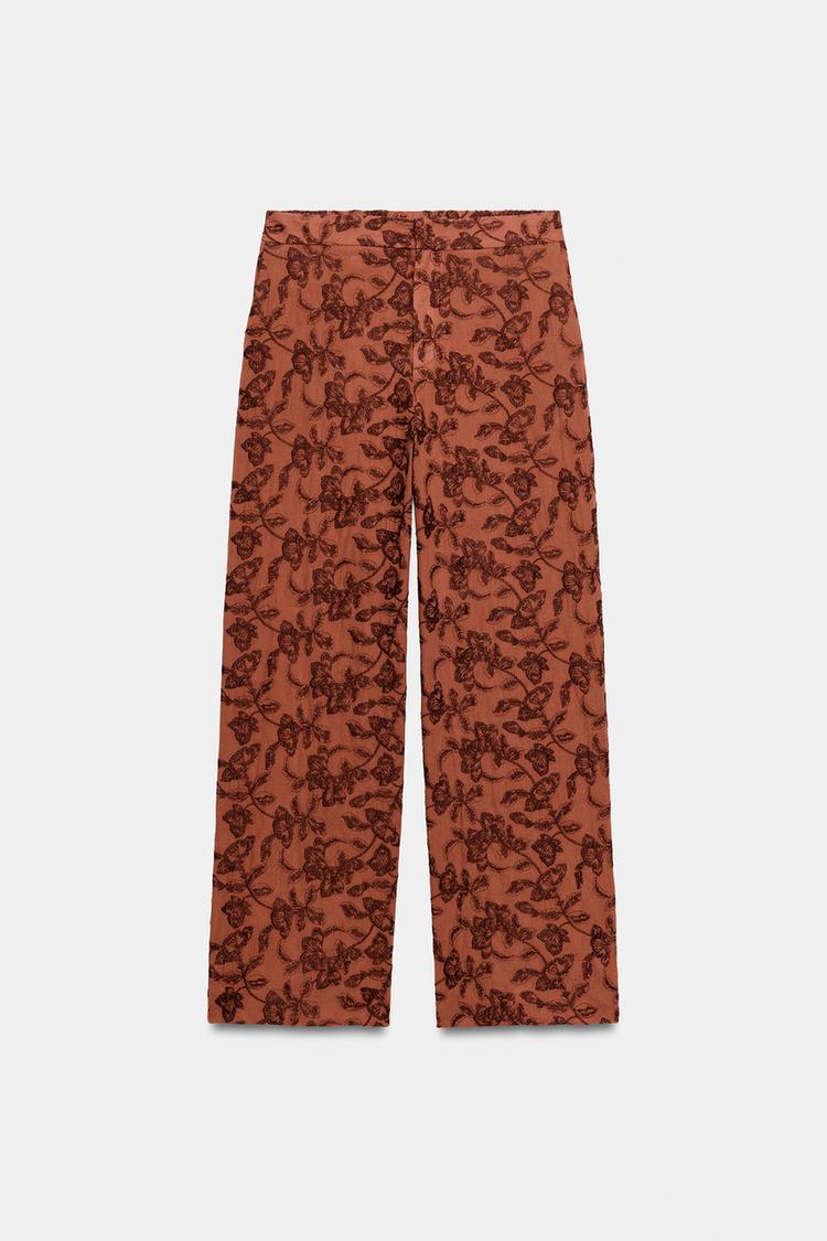 PANTALON DROIT BRODERIES