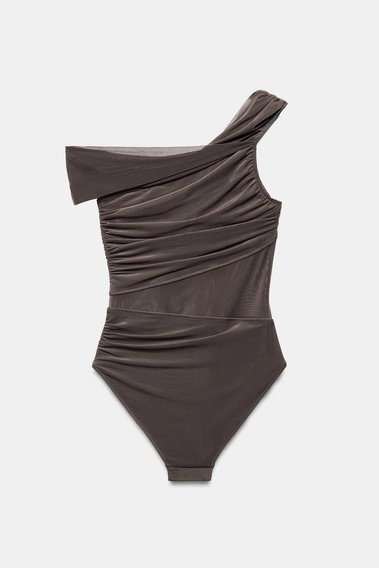 MAILLOT DE BAIN ASYMÉTRIQUE TULLE ET CUT-OUTS