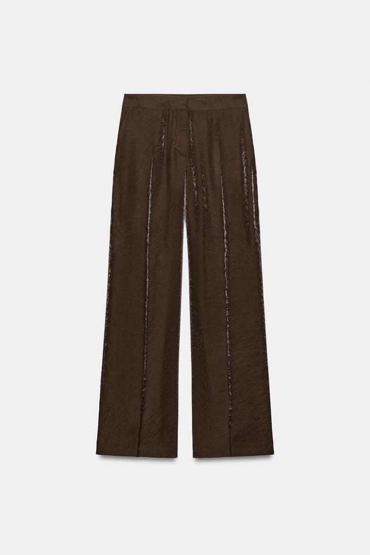 PANTALON DROIT EFFET BRILLANT