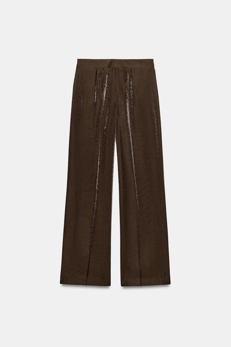 PANTALON DROIT EFFET BRILLANT
