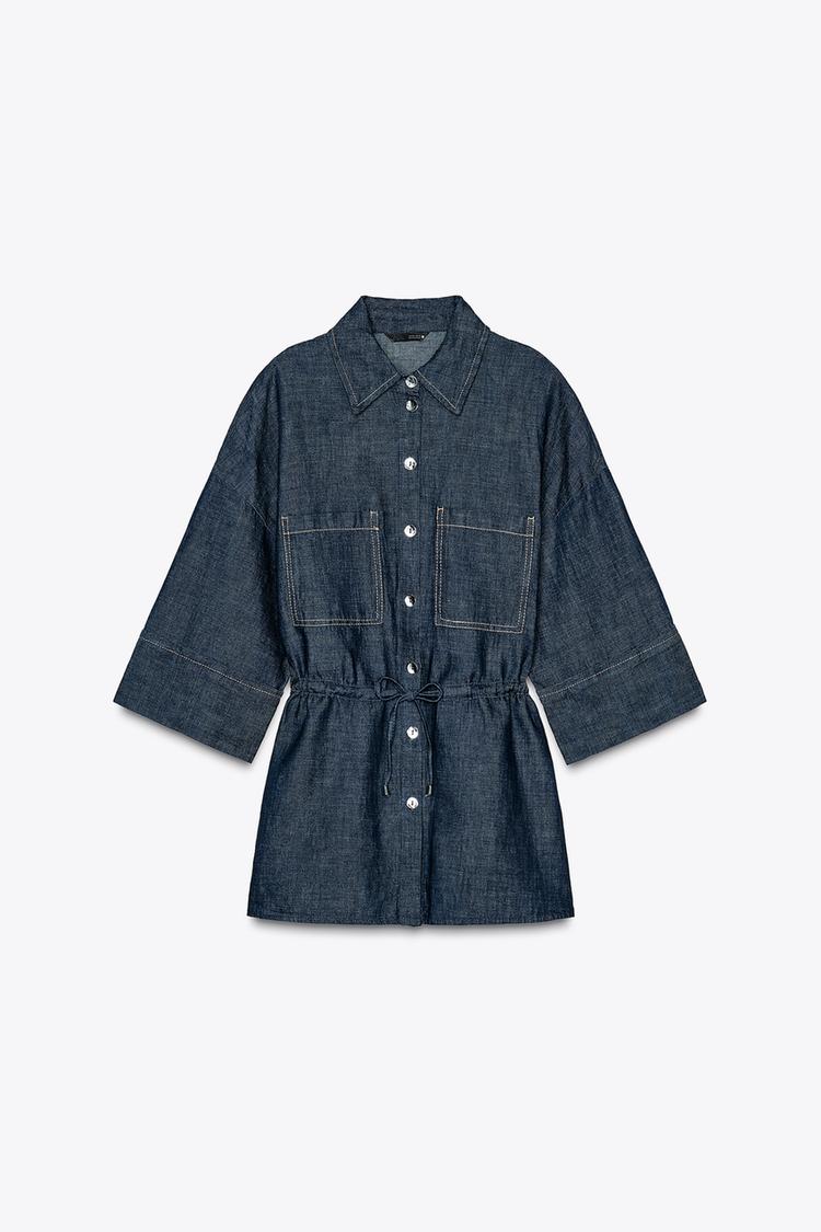 CHEMISE À CORDONS AVEC LIN