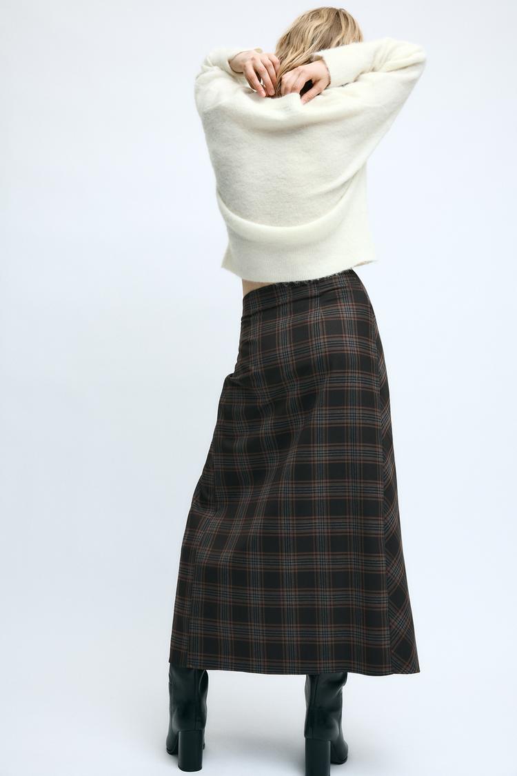 ZW COLLECTION DRAPED CHECK SKIRT