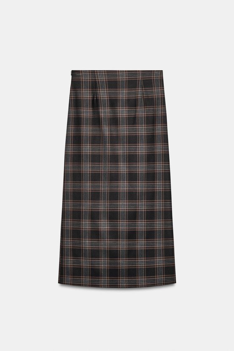 ZW COLLECTION DRAPED CHECK SKIRT