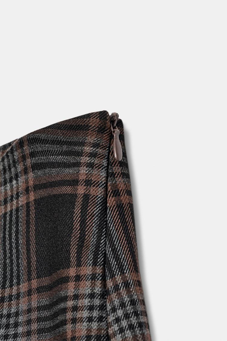 ZW COLLECTION DRAPED CHECK SKIRT