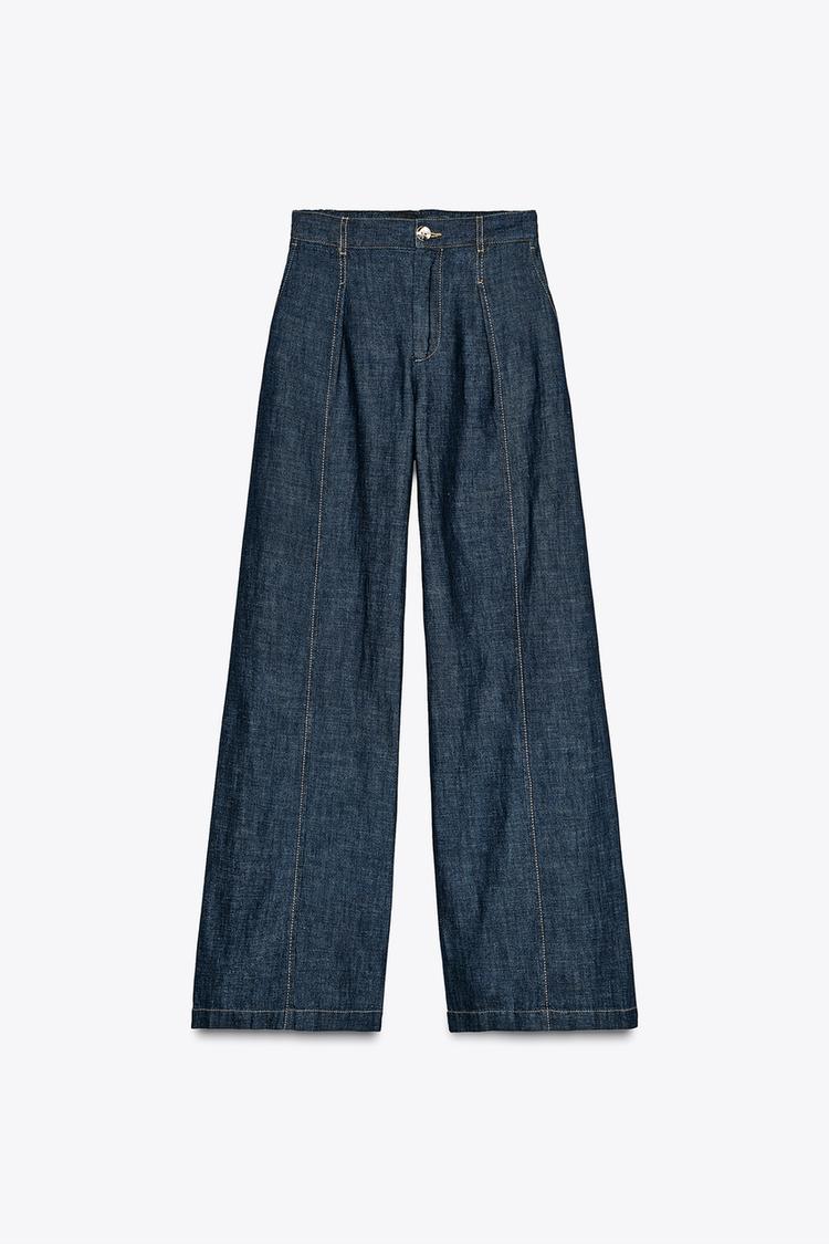 ENSEMBLE CHEMISE À CORDONS AVEC LIN | PANTALON À JAMBES LARGES