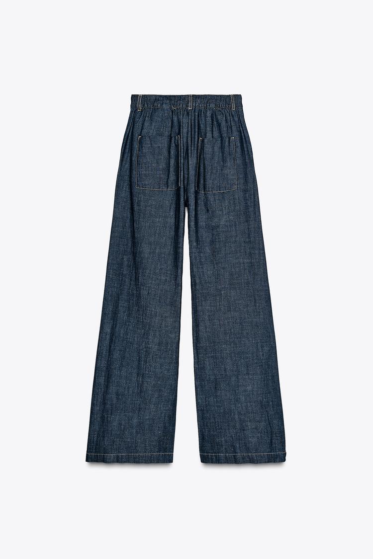 ENSEMBLE CHEMISE À CORDONS AVEC LIN | PANTALON À JAMBES LARGES