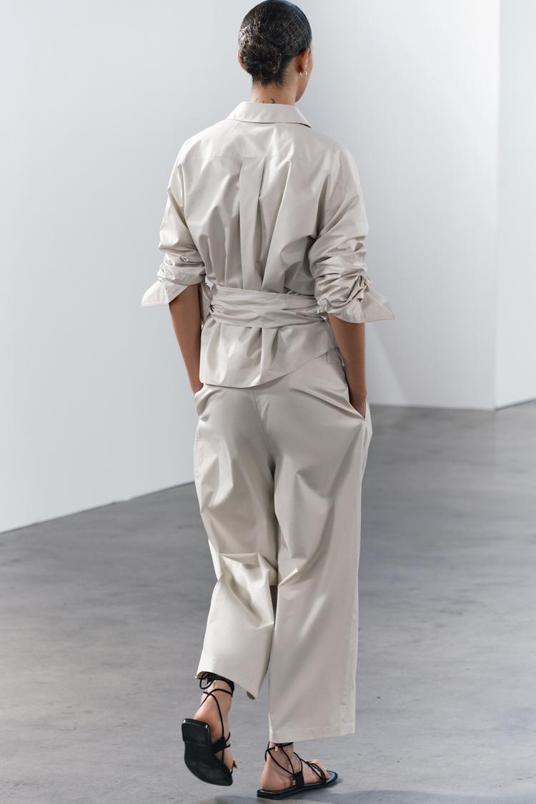 ENSEMBLE CHEMISE CACHE-COEUR AVEC NOEUD | PANTALON COLLECTION ZW