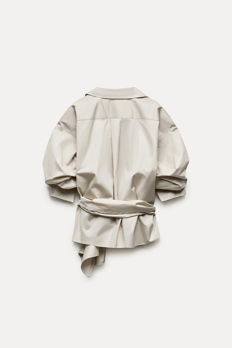 ENSEMBLE CHEMISE CACHE-COEUR AVEC NOEUD | PANTALON COLLECTION ZW